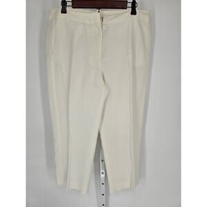 J.H. Collectibles Womens Mid Rise Straight Leg Linen-Rayon Capri Pants Size 14
